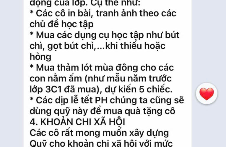 PHẢN ÁNH VỀ CÁC KHOẢN THU ĐẦU NĂM HỌC
