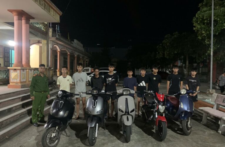 Công an xã Trà Giang Kịp thời phát hiện, xử lý 9 trường hợp thanh thiếu niên vi phạm an toàn giao thông